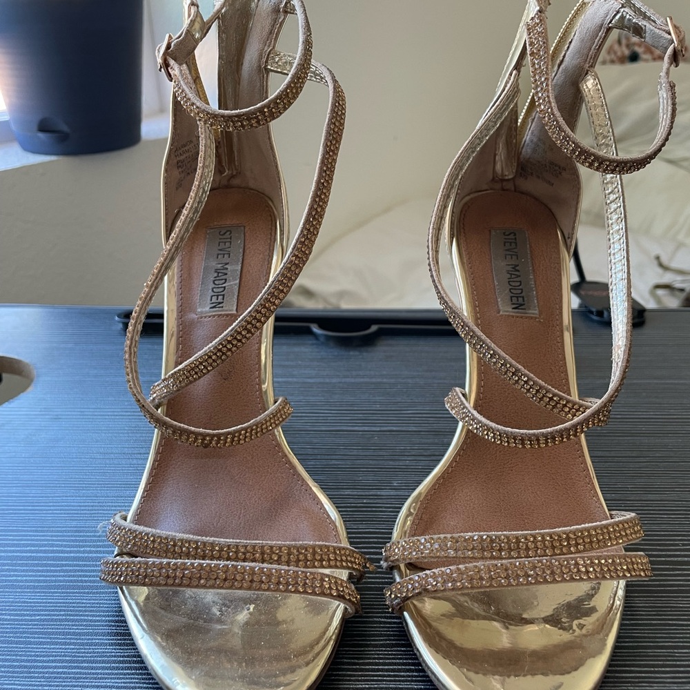 Steve Madden Gold Strappy Heels